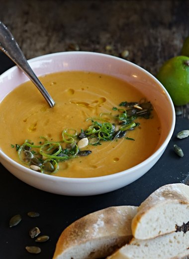 gresskarsuppe med rød curry og ingefær