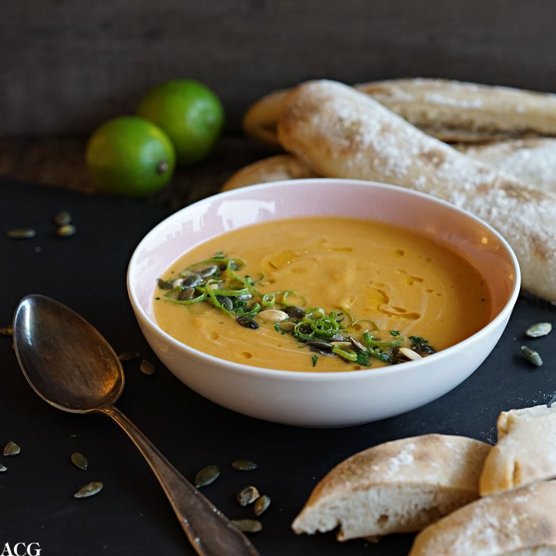 gresskarsuppe med rød curry