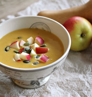 gresskarsuppe, epler og flaskegresskar