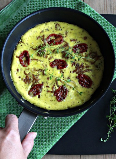 Bilde av omelettpanne sett ovenfra