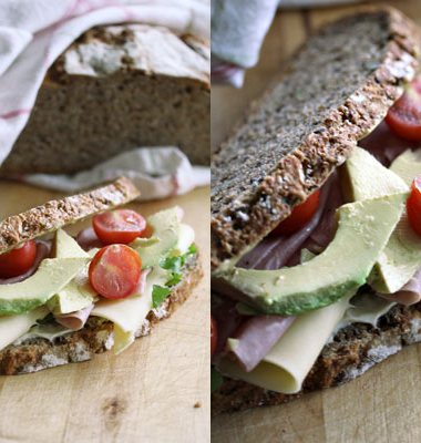 Ost- og skinkesandwich